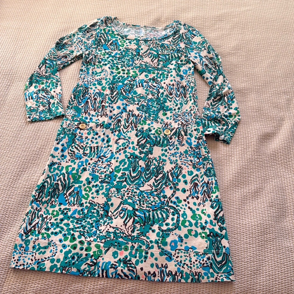Lilly Pulitzer 100% Pima cotton dress animal print size small